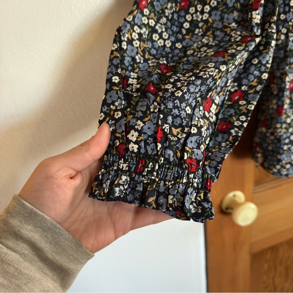 summersalt the perfect smocked floral cotton blouse - Picture 6 of 11